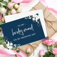 thumbnail image 4 of Koyal Wholesale Wedding Day Cards with Envelopes Set of 8 Navy Blue White Florals To My Bridesmaid On My Wedding Day, 4 of 5