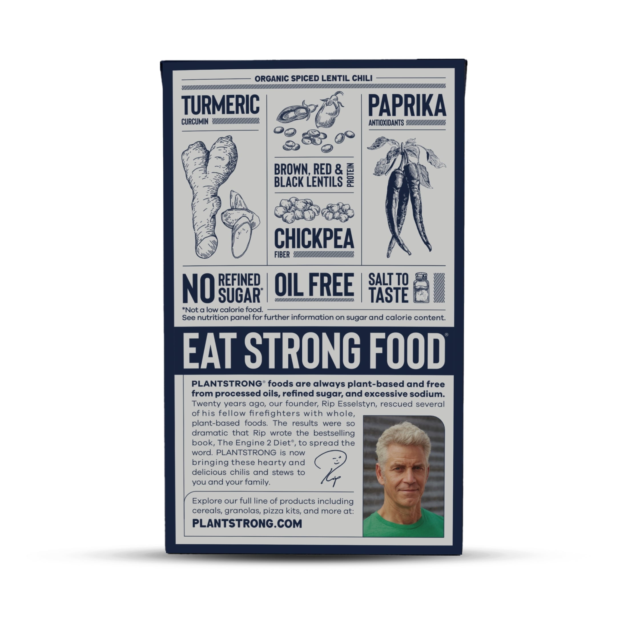 (6 pack) PLANTSTRONG Spiced Lentil Chili - Shelf-Stable, Ready-To-Eat, Protein Packed and a Good Source of Fiber