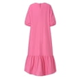 thumbnail image 4 of ZANZEA Womens Dresses Short Sleeve O-Neck Buttons on the Back Puff Sleeve Dress, 4 of 13
