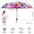 thumbnail image 3 of FORMRS Travel Umbrella Folding Auto Open Close Windproof Rain UV Protection, Purple Colorful Circles, 3 of 8