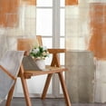 thumbnail image 3 of Orange Grey Curtains for Living Room Multicolor Checkered Curtains 63 Inch Length 2 Panels Set, Abstract Geometry Art Window Curtains Bedroom Drapes Rod Pocket, 3 of 5