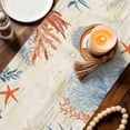 thumbnail image 3 of Orange Navy Blue Coral Table Runner 72 Inches, Summer Beach Coastal Retro Bed Runner Dresser Scarves Tabletop for Indoor Outdoor Parties/Ceremony/Banquet, 16" x 72", 3 of 9