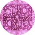 thumbnail image 1 of Ahgly Company Indoor Round Oriental Purple Traditional Area Rugs, 4' Round, 1 of 4