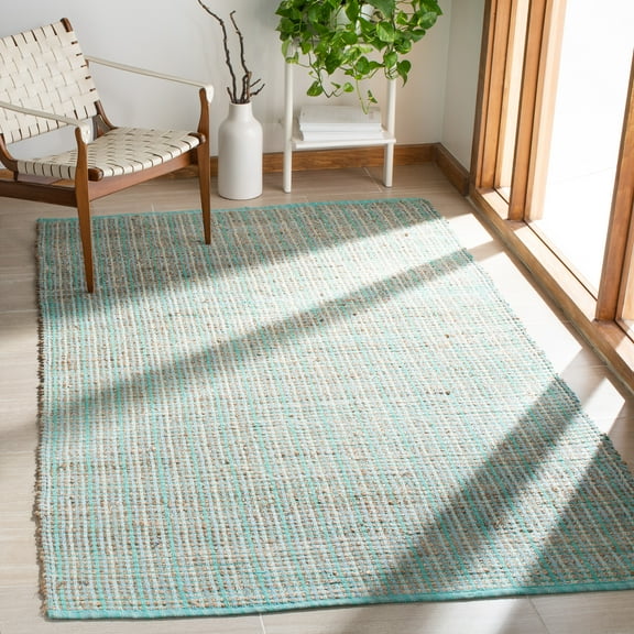SAFAVIEH Cape Cod Ivana Geometric Area Rug, Green, 6' x 6' Square