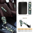 thumbnail image 4 of Renewold Hippie Daisy Butterfly Blue Car Seat Cover Full Set 14 PCS, with Steering Wheel Cover Seatbelt Pad Coaster Rubbish Bin Rear View Mirror Cover Armrest Cover Cushion Gear Shift Knob Cover Set, 4 of 7