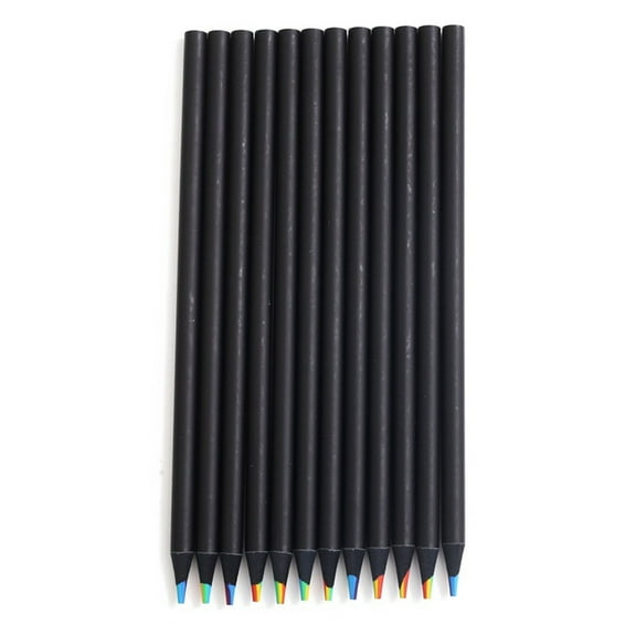 12Pieces Rainbow Drawing Pencils, 7 Color in 1 Multicolored Pencil For Kids Birthday Party Supplies