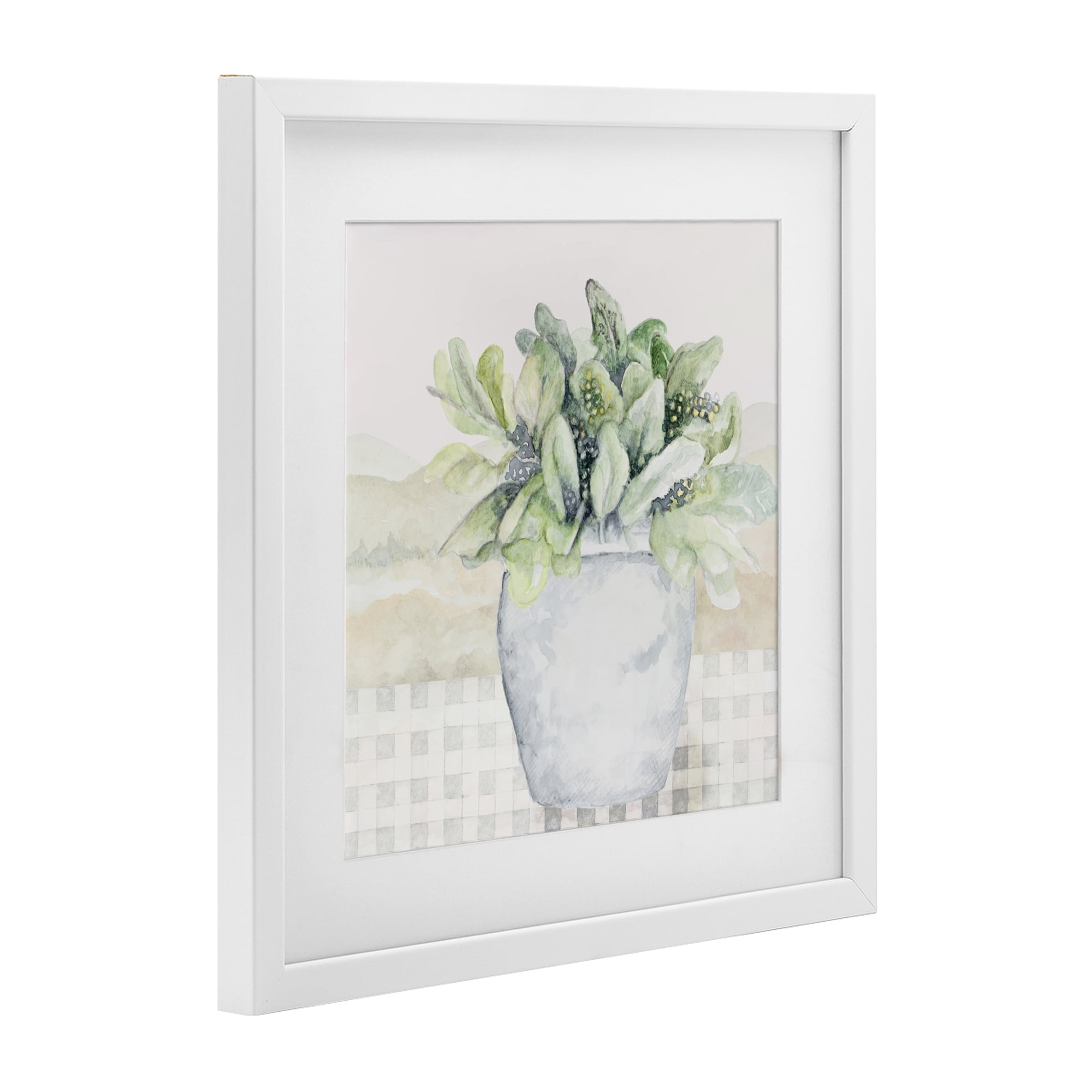 Stupell Industries Potted Farm Herbs Arrangement White Framed Print Under Glass, design by Janice Gaynor