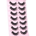 thumbnail image 4 of Lashes Fluffy Wispy Lashes Natural Look 3D False Eyelashes D Curl Russian Strip Lashes 7 Pairs Short Fake Eyelash Pack, 4 of 6