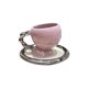 thumbnail image 3 of Taza de cerámica para café, té, con asa y posavasos, para zumo, té, café con leche y leche. Taza Violeta, 3 of 9