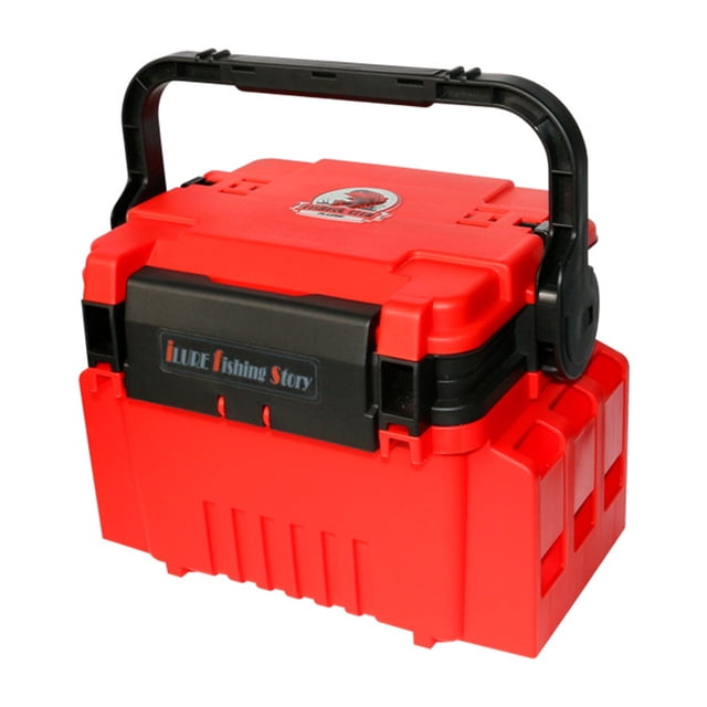 Caja Barril Pesca Ajustable Duradero A Presión FLhrweasw para Artes Pesca Rojo