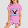 thumbnail image 3 of HCNTES Toddler Baby Boys Girls Independence Day Outfits Set Spring Summer Short Sleeve Shirt and Pants Set 2T 3T 4T 5T 6T 7T 8T 9T Kids 2-piece Pajamas Sleepwear(F02-Pink,5-6 Years), 3 of 7