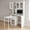 White, variant on Computer Desk with Hutch and Glass Doors, Office Desk with 90 Degree Rotating Desktop, Writing Table Large Workstation with Bookshelf and 1 Drawer