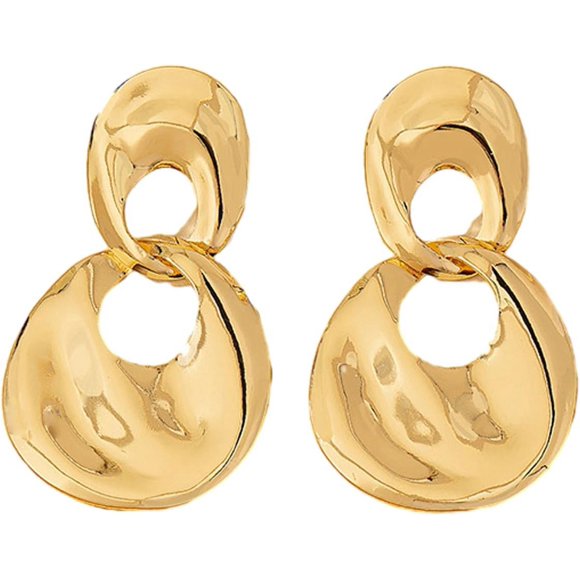 shiyou-Gold Statement Earrings for Women Chunky Gold Earring Sectored Geometric Earrings Irregular Earrings Exaggerated Statement Earrings Jewelry Gifts for Girls