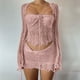 thumbnail image 2 of Conjunto de vestido sexy con top tubo y lentejuelas huecas para mujer - Conjunto de dos piezas, poliéster, ropa para discoteca y fiesta, S-XL, 2 of 5