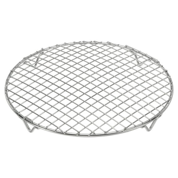 Uxcell Round Cooking Rack 9.8 Inch Dia Stainless Steel Wire Cooling Steamer Rack for Baking Canning Cooking Roasting Cooling Grilling Drying, Silver