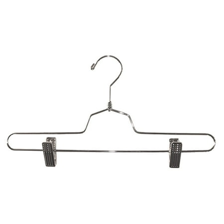 NAHANCO 14" Slim and Sleek Metal Skirt/Pant Hanger, Polished Chrome