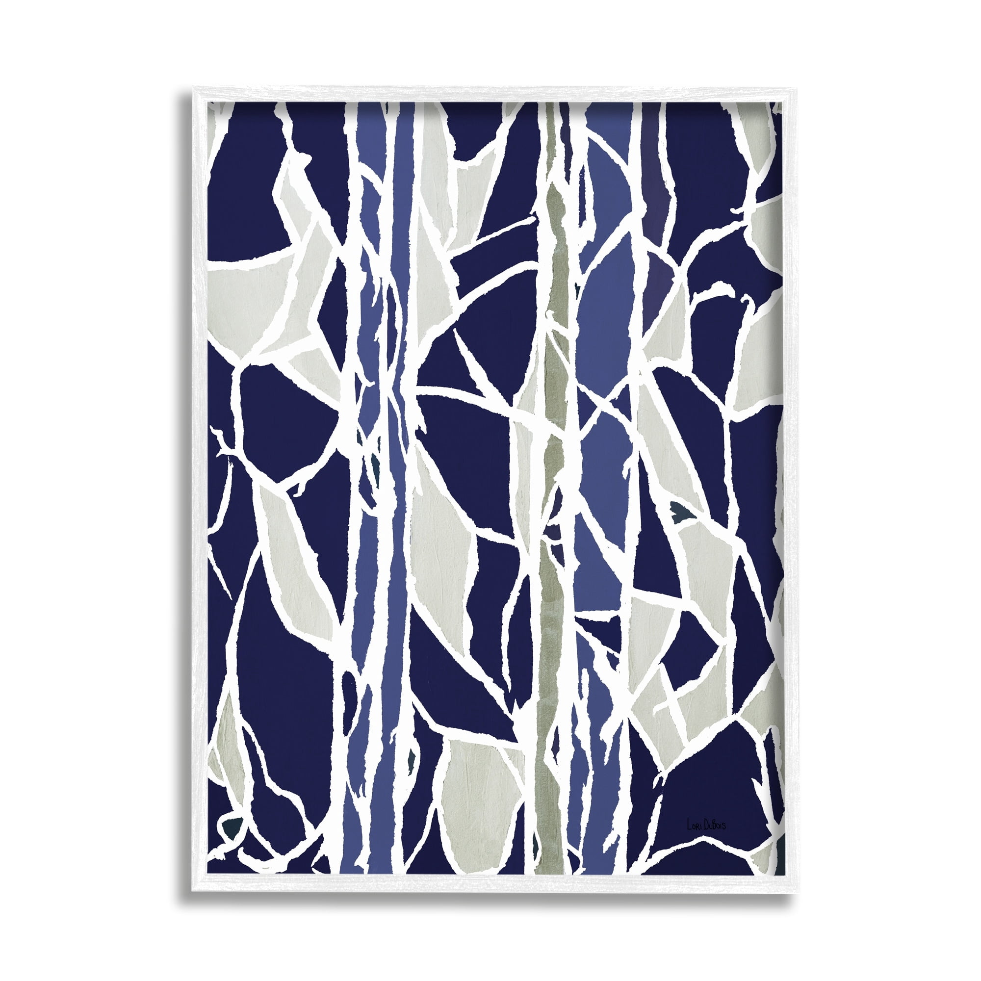 Stupell Industries Indigo Stones Abstract Mosaic Glass Modern Interpretation,16 x 20, Design by Lori Dubois