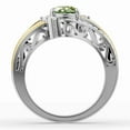 thumbnail image 4 of OMRE 925 Silver and 10K Yellow Gold Genuine Peridot Birthstone Ring For Women, 4 of 4