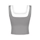 thumbnail image 3 of ATHLECHIC Top de tanque corto ajustado para mujer, con escote cuadrado y bloque de color, camisón deportivo para el verano, color gris, 3 of 5