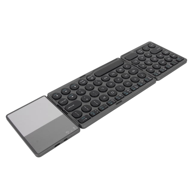 Foldable BT Keyboard, 64 Key Round Key Laptop Keyboard With Touchpad, Tablet PC Phone Multiple Device Connection, For IOS, For , For Win