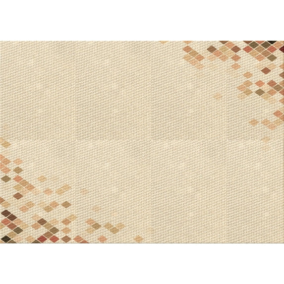 Ahgly Company Indoor Rectangle Patterned Moccasin Beige Area Rugs, 7' x 10'