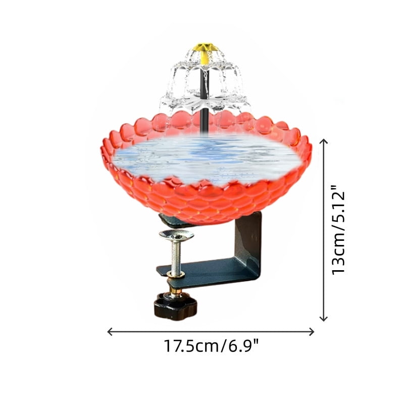 MMJ Solar Fountain Bird Bath Outdoor Garden Mini Solar Powered Bird Bath Basin for Backyard Decoration Metal