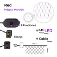 thumbnail image 4 of Red Luz Led Morada 240 Focos Tipo Micrófono 1.80 X 1.65 m Cable Negro Importadora La Merced  Plástico Alta Resistencia, 4 of 4
