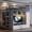White, variant on Harper & Bright Designs Full Size Loft Bed with LED Lights, Solid Wood Loft Beds with Drawers and Shelves, High Loft Bed with TV Cabinet and Wardrobe, Gray