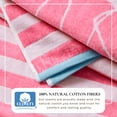 thumbnail image 3 of 100% Cotton Jacquard 2 Pack 30" x 60" Printed Beach & Pool Towels (Pink/White Flamingo & Stripes , 2 Pack- 30" x 60"), 3 of 6