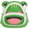 thumbnail image 3 of 1 Set Bamboo Fiber Kids Dinnerware Set Cartoon Frog Design Divided Plates for Toddlers Cartoon Animal Style Plate Dinner Plate Divided Food Plate, 3 of 9