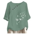 thumbnail image 1 of Vedolay Tops For Women Womens Blouse for Work Fashion Ruffle Sleeve V Neck Summer Tops Casual,Mint Green 4XL, 1 of 4