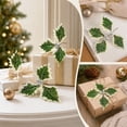 thumbnail image 6 of 10 Pcs Artificial Holly Berries, 5.12 inch Faux Berries Holly Leaves, Fake Berries with Green Leaves Christmas Tree Wreath Decor and Gift Box Warp, 6 of 7