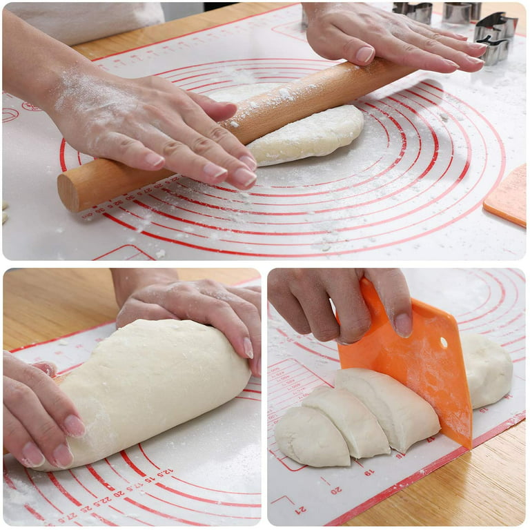 Large Silicone Pastry Mat Non Stick Baking Mat with Measurement Fondant Mat,  Counter Mat, Dough Rolling Mat, Oven Liner, Pie Crust Mat 