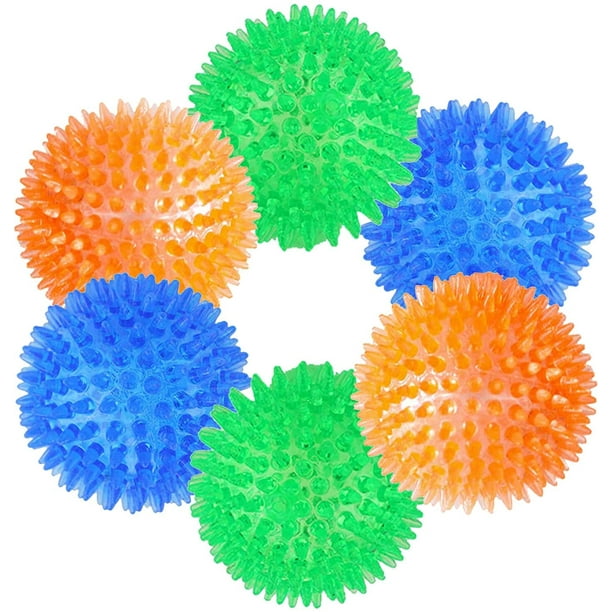 Spikey Dog Balls Pet Squeaky Chewing Balls Dog Soft Stab Balls Cleaning Teeth Toys Balls