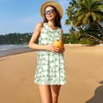 thumbnail image 3 of Easygdp Cute Frog para Vestido Transpirable de Mujer, Vestido Suelto de Manga Corta con Pliegues y Bolsillos para el Verano, 3 of 7