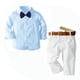 thumbnail image 3 of Conjunto de ropa para niños, camiseta de manga larga de algodón puro con pantalones, traje de caballero, boutique, nuevo estilo, 2023, 3 of 4