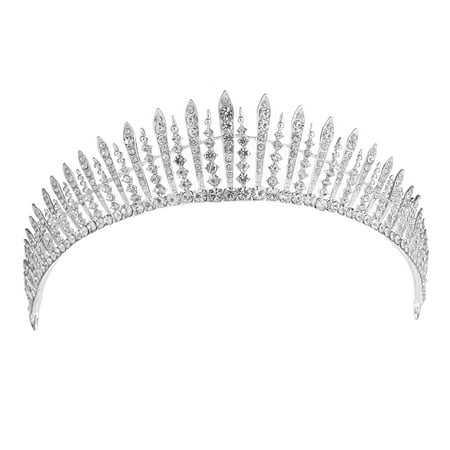 - Vintage Wedding Bridal Birthday Silver Tiara Jewelry Crystal Rhinestone Crown Headband