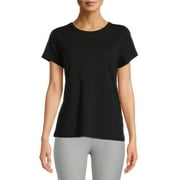 Time and Tru Women's Crewneck Slub Tee with Short Sleeves