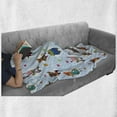 thumbnail image 6 of Cartoon Soft Flannel Fleece Blanket, Illustration of Animals with Winter Clothing Hats Hot Coffee on a Dotted Background, Cozy Plush for Indoor and Outdoor Use, 60" x 80", Multicolor, by Ambesonne, 6 of 6