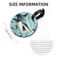thumbnail image 5 of Shark 2pcs PU Leather Round Bag Tags Suitcase Handbag Tags with Privacy Cover and Name ID Tag for Travel Luggage, Handbags, Backpacks, School Bags, 5 of 6