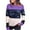 Purple, variant on AKOEE Polyester Tops Womens Long Sleeve Lightweight Striped Colorblock Sweatshirts Crewneck Casual Plus Size Shirt (5XL, Gray)