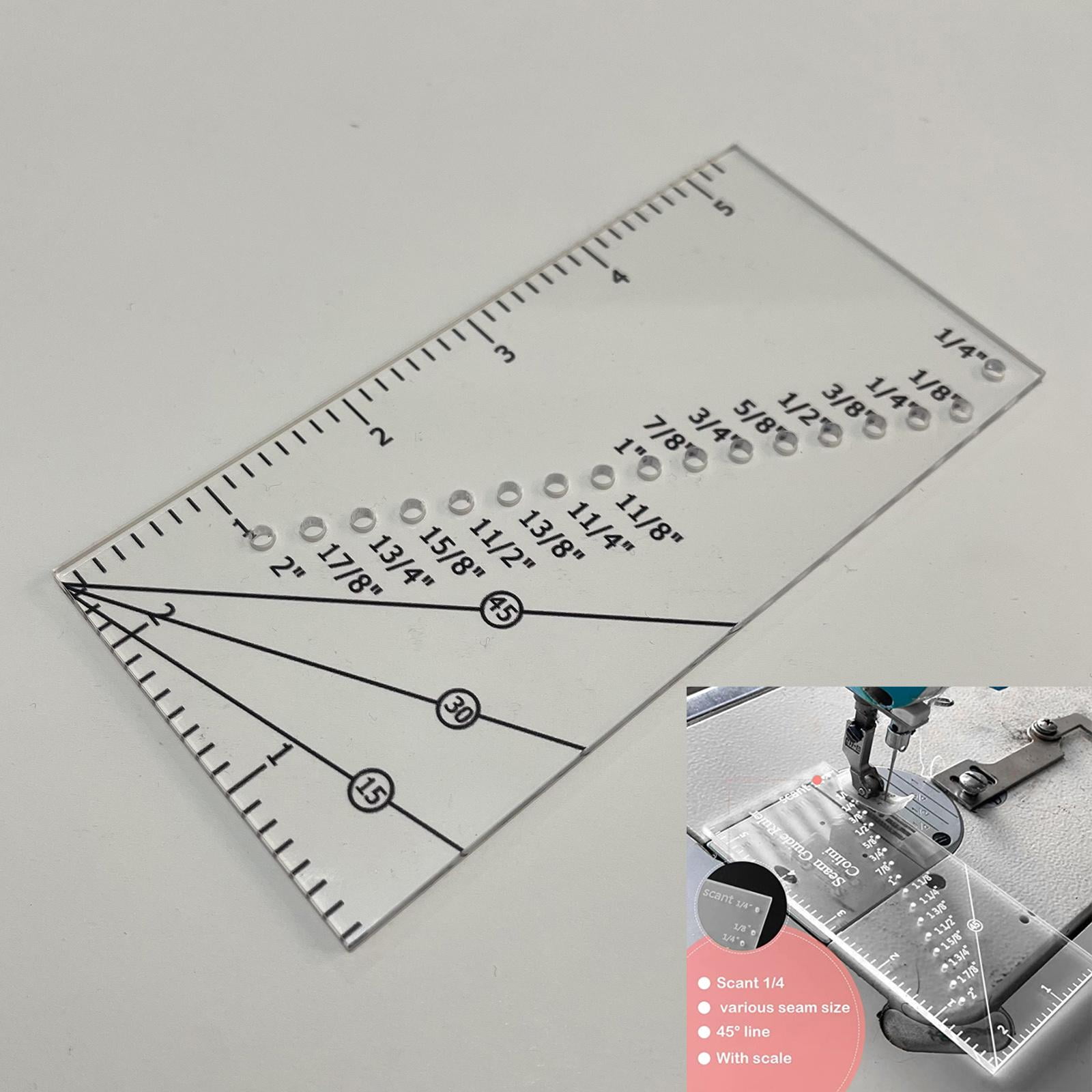 Sew Seam Ruler for Sewing Machine, Quilting Seam Guide Ruler for Hems
