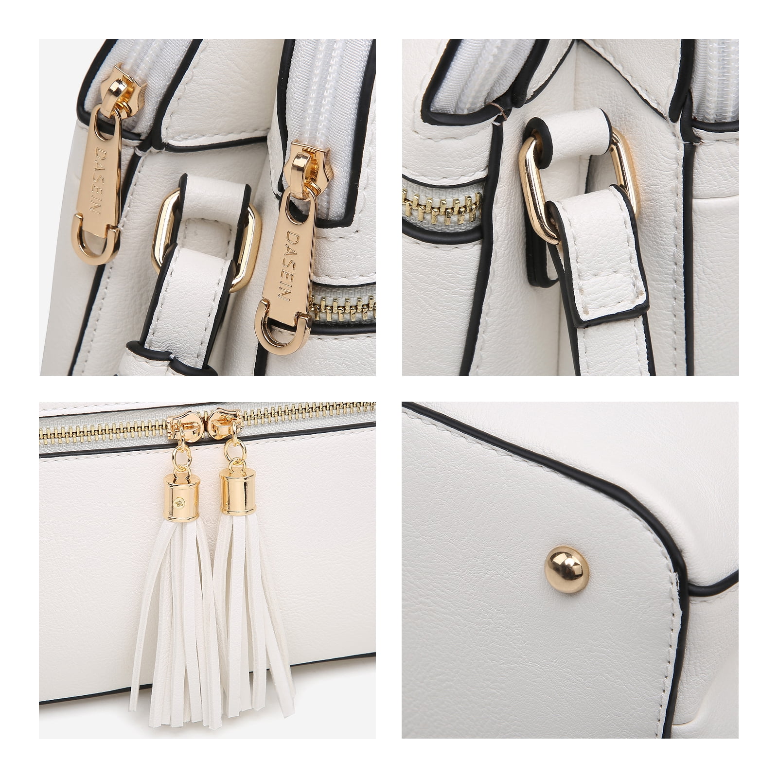 Dasein Women Tassel Zipper Pocket Crossbody Bag Shoulder Purse Fashion Travel Bag with Multi Pockets