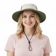 thumbnail image 5 of TOPTIE Wide Brim Fishing Hat Color Blocking Bucket Hats for Men & Women, Boonie Hat for Hiking, Beach-NavyBlue, 5 of 8