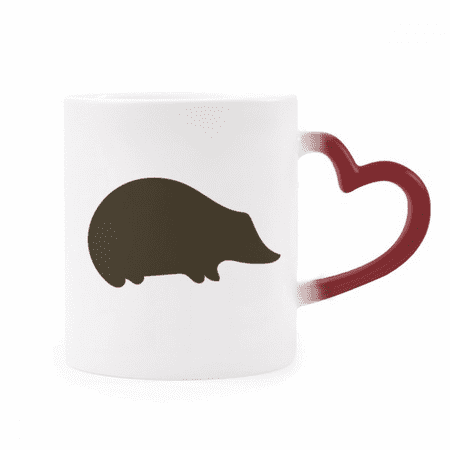 

Black Hedgehog Animal Portrayal Heat Sensitive Mug Red Color Changing Stoneware Cup