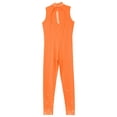 thumbnail image 6 of inlzdz Kids Girls Gymnastics Skating Dance Leotard Rhinestone Full Body Ballet Performance Jumpsuit Orange 16, 6 of 7