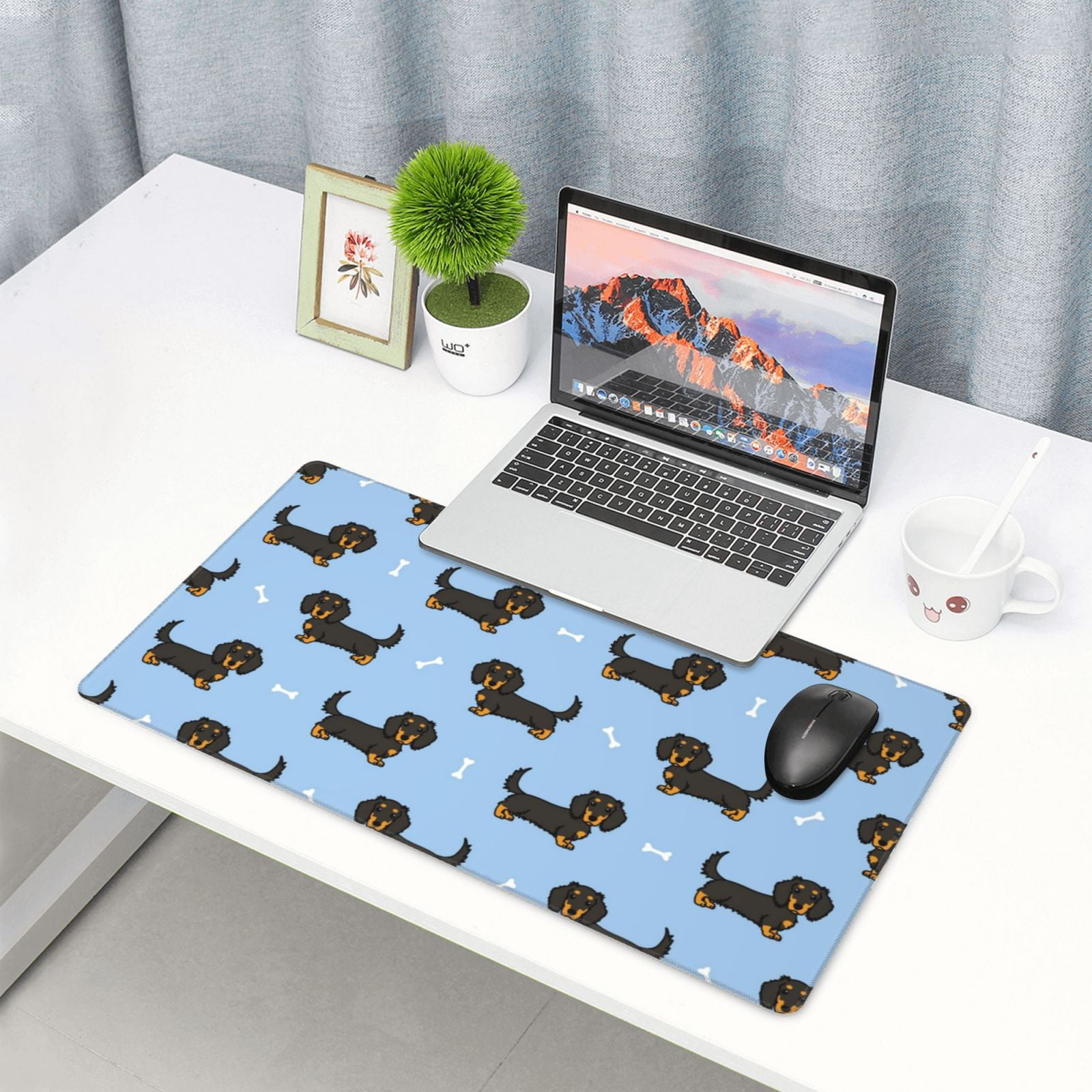 Kdxio Dachshund Dog Print Large Gaming Mouse Pad,Non-Slip Base,Water Resist Keyboard Pad for Gamer,Office & Home,29.5 x 15.8 in