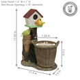 thumbnail image 4 of Sunnydaze Bird House 11.5" x 7.5" x 17.25" Polyresin Outdoor Planter with Solar Lighted Birds, 4 of 10