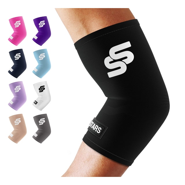 Elbow Sleeve SS Sleeve Stars para aliviar el dolor y proteger el dolor, color negro