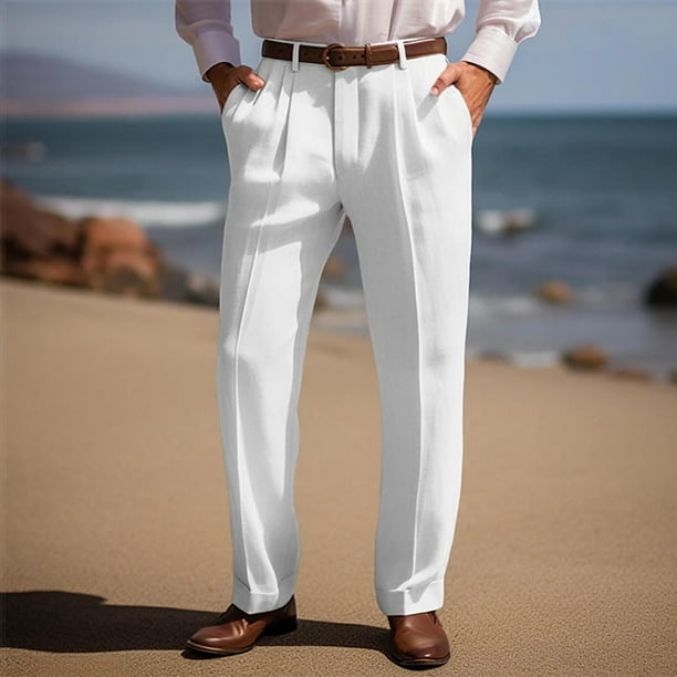 Pantalones largos para hombre, lisos, informales, con múltiples bolsillos y botones, para exteriores, rectos, para fitness, cargo, poliéster